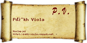 Pákh Viola névjegykártya